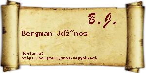 Bergman János névjegykártya